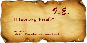 Illovszky Ernő névjegykártya