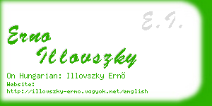 erno illovszky business card