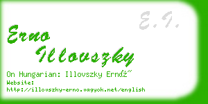 erno illovszky business card